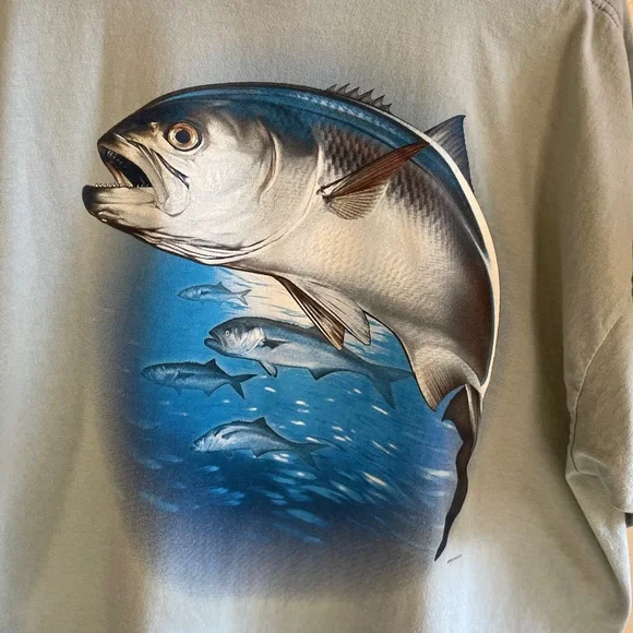 Vintage New Jersey Blue Fish Barnegat Light Tshirt. Mint Green. Anvil Tag. 3XL - Picture 5 of 9